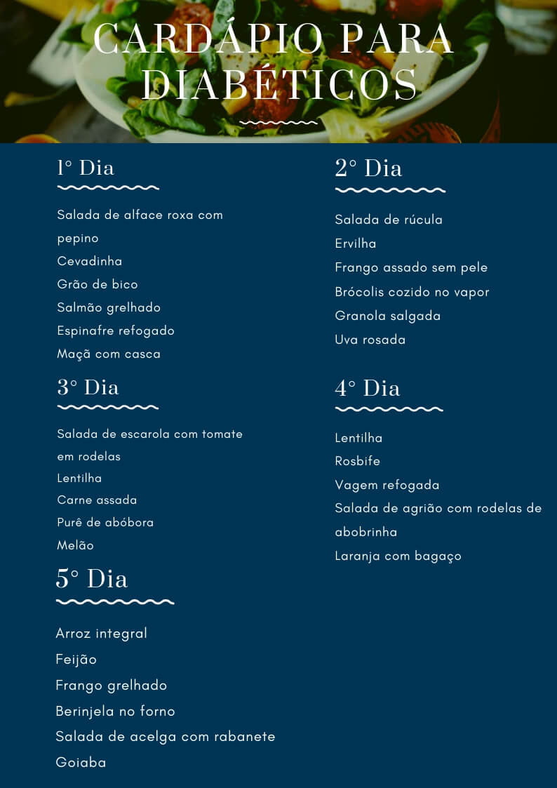 cardápio para diabéticos tipo 2